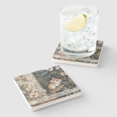 Create Your Own Brown Mouse Botanical Steinuntersetzer (Seitenansicht)