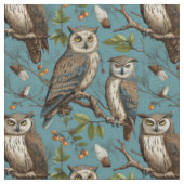 Create Your Own Brown Owls Blue Stoff (Nahaufnahme)