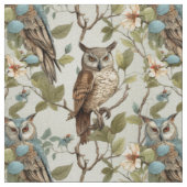 Create Your Own Brown Owls Yellow Flowers Stoff (Nahaufnahme)