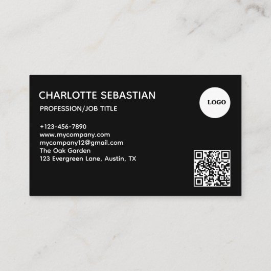 Create your own Business Card | QR code Visitenkarte (Rückseite)