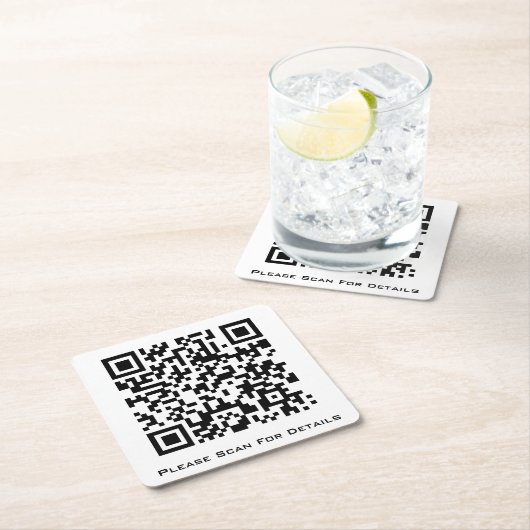 Create Your Own Business QR code Rechteckiger Pappuntersetzer (Vor Ort)