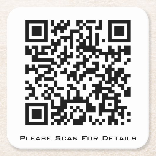 Create Your Own Business QR code Rechteckiger Pappuntersetzer (Vorderseite)