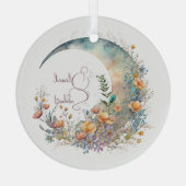 Create Your Own Buttercups Floral Crescent Moon Ornament Aus Glas (Rückseite)