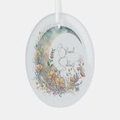 Create Your Own Buttercups Floral Crescent Moon Ornament Aus Glas (Vorderseite links)