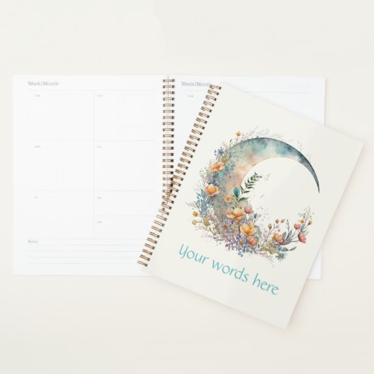Create Your Own Buttercups Floral Crescent Moon Planer (Anzeige)