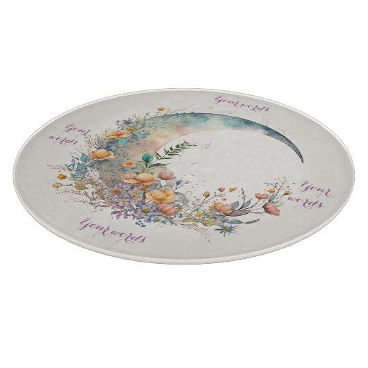 Create Your Own Buttercups Floral Crescent Moon Schneidebrett (Ecke)