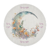 Create Your Own Buttercups Floral Crescent Moon Schneidebrett (Vorderseite)