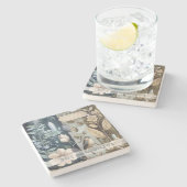 Create Your Own Butterfly Bird Floral Botanical Steinuntersetzer (Seitenansicht)