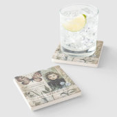 Create Your Own Butterfly Hedge Witch Botanical Steinuntersetzer (Seitenansicht)