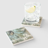 Create Your Own Butterfly & Wildflowers Botanical Steinuntersetzer (Seitenansicht)