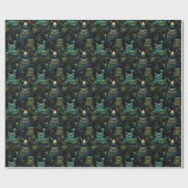 Create Your Own Candle Lit Goblin Owls Nest Geschenkpapier (Flach)