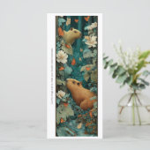 Create Your Own Capybara Flowers Bookmark Card (Stehend Vorderseite)