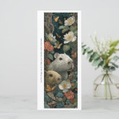 Create Your Own Capybaras Roses Bookmark Card (Stehend Vorderseite)