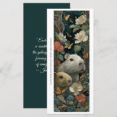 Create Your Own Capybaras Roses Bookmark Card (Vorne/Hinten)