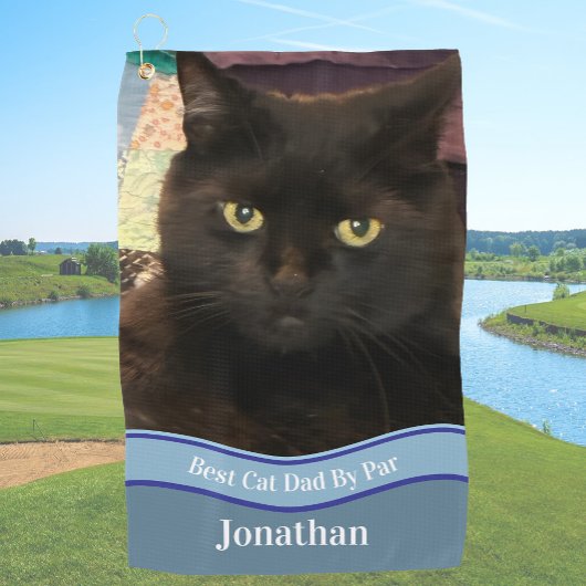 Create Your Own Cat Dad Custom Photo Golf Towel Golfhandtuch