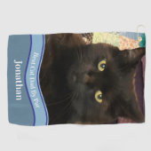 Create Your Own Cat Dad Custom Photo Golf Towel Golfhandtuch (Horizontal)