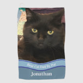 Create Your Own Cat Dad Custom Photo Golf Towel Golfhandtuch (Vorderseite)