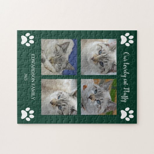 Create your own cat photo collage monogram name puzzle (Horizontal)