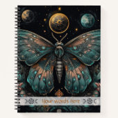 Create Your Own Celestial Blue Orange Fantasy Moth Notizblock (Vorderseite)