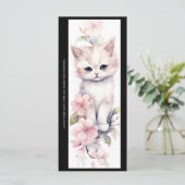 Create Your Own Cherry Blossoms Cat Bookmark Card (Stehend Vorderseite)