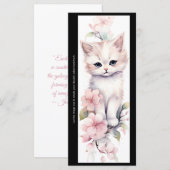 Create Your Own Cherry Blossoms Cat Bookmark Card (Vorne/Hinten)