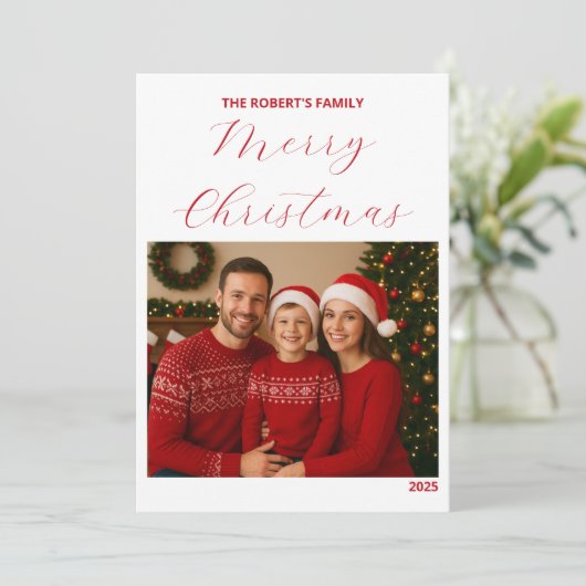 create your own Christmas Family Card (Stehend Vorderseite)