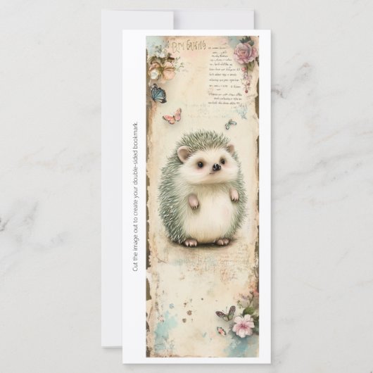 Create Your Own Chubby Hedgehog Bookmark Card (Vorderseite)