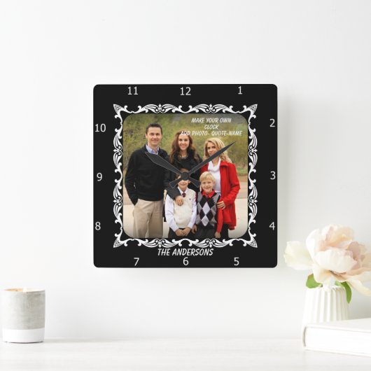 CREATE YOUR OWN CLOCK QUADRATISCHE WANDUHR (Zuhause)