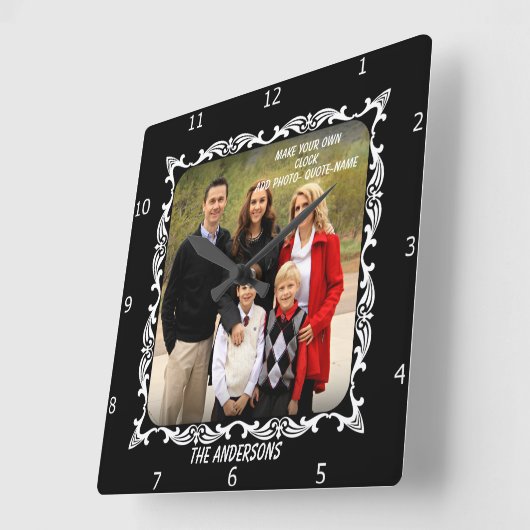 CREATE YOUR OWN CLOCK QUADRATISCHE WANDUHR (Winkel)