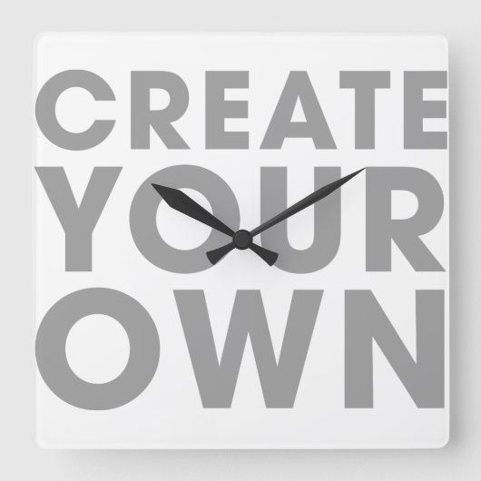 Create Your Own Clock Quadratische Wanduhr (Vorderseite)