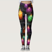 Create Your Own Colorful Altar Candles Black Leggings (Vorderseite)