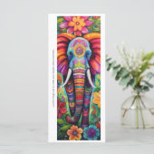 Create Your Own Colorful Elephant Bookmark Card (Stehend Vorderseite)