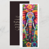 Create Your Own Colorful Elephant Bookmark Card (Vorne/Hinten)