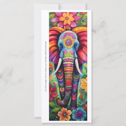 Create Your Own Colorful Elephant Bookmark Card (Vorderseite)