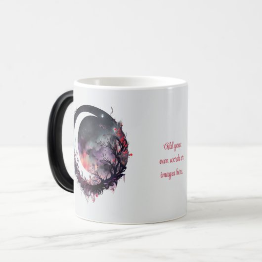 Create Your Own Colorful Floral Boho Moon Verwandlungstasse (Vorderseite Links)