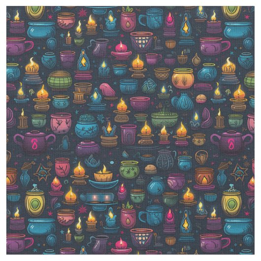 Create Your Own Colorful Herbs & Candles Black Stoff (Nahaufnahme)