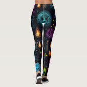 Create Your Own Colorful Symbols & Skulls Black Leggings (Rückseite)