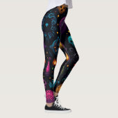 Create Your Own Colorful Symbols & Skulls Black Leggings (Rechts)