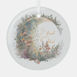 Create Your Own Cottagecore Floral Crescent Moon Ornament Aus Glas