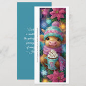Create Your Own Cozy Highland Calf Bookmark Card (Vorne/Hinten)