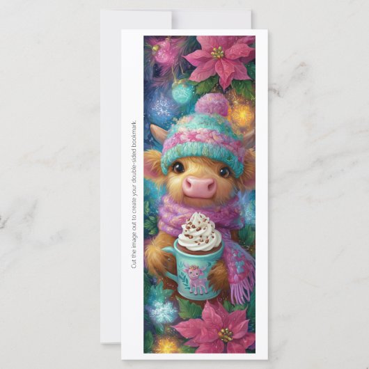 Create Your Own Cozy Highland Calf Bookmark Card (Vorderseite)