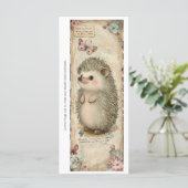 Create Your Own Curious Hedgehog Bookmark Card (Stehend Vorderseite)