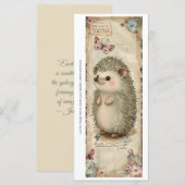Create Your Own Curious Hedgehog Bookmark Card (Vorne/Hinten)