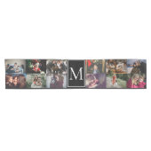 Create your own Custom 12 photo collage Monogram  Kurzer Tischläufer (Horizontal)