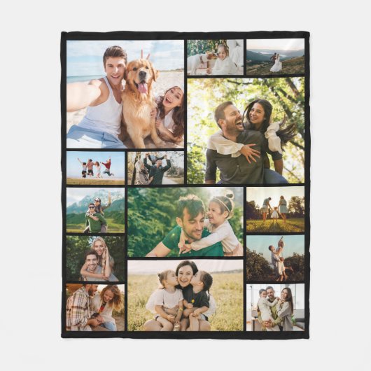 Create Your Own Custom 14 Photo Collage Fleecedecke (Vorderseite)