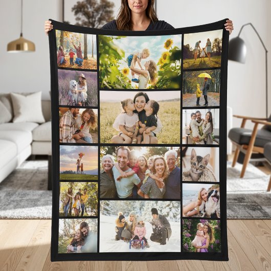 Create Your Own Custom 16 Photo Collage Fleecedecke
