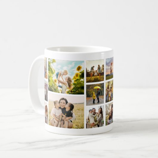 Create Your Own Custom 16 Photo Collage Kaffeetasse (Vorderseite Links)