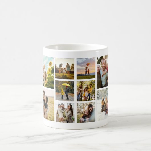 Create Your Own Custom 16 Photo Collage Kaffeetasse (Mittel)