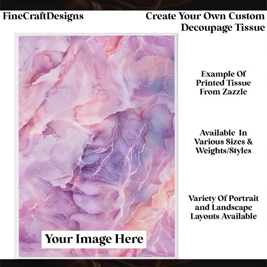 Create Your Own Custom 1 Photo Portrait Decoupage Seidenpapier