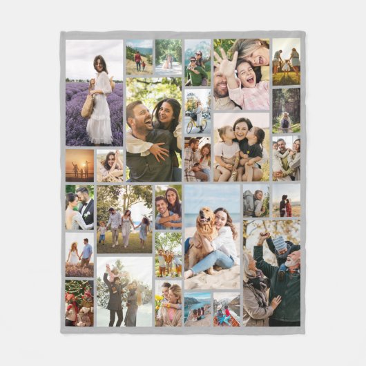 Create Your Own Custom 28 Photo Collage Fleecedecke (Vorderseite)